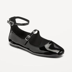 Old Navy Black Patent Double-Strap Mary Jane Flats